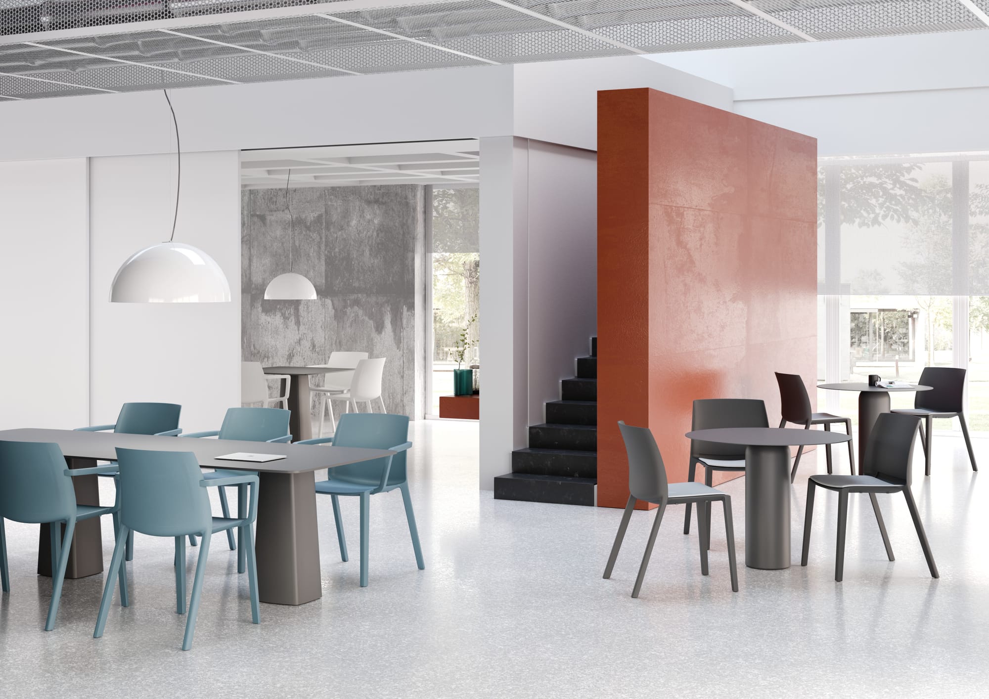 RATIO - Polypropylene Chair With Arms, 4 Legs