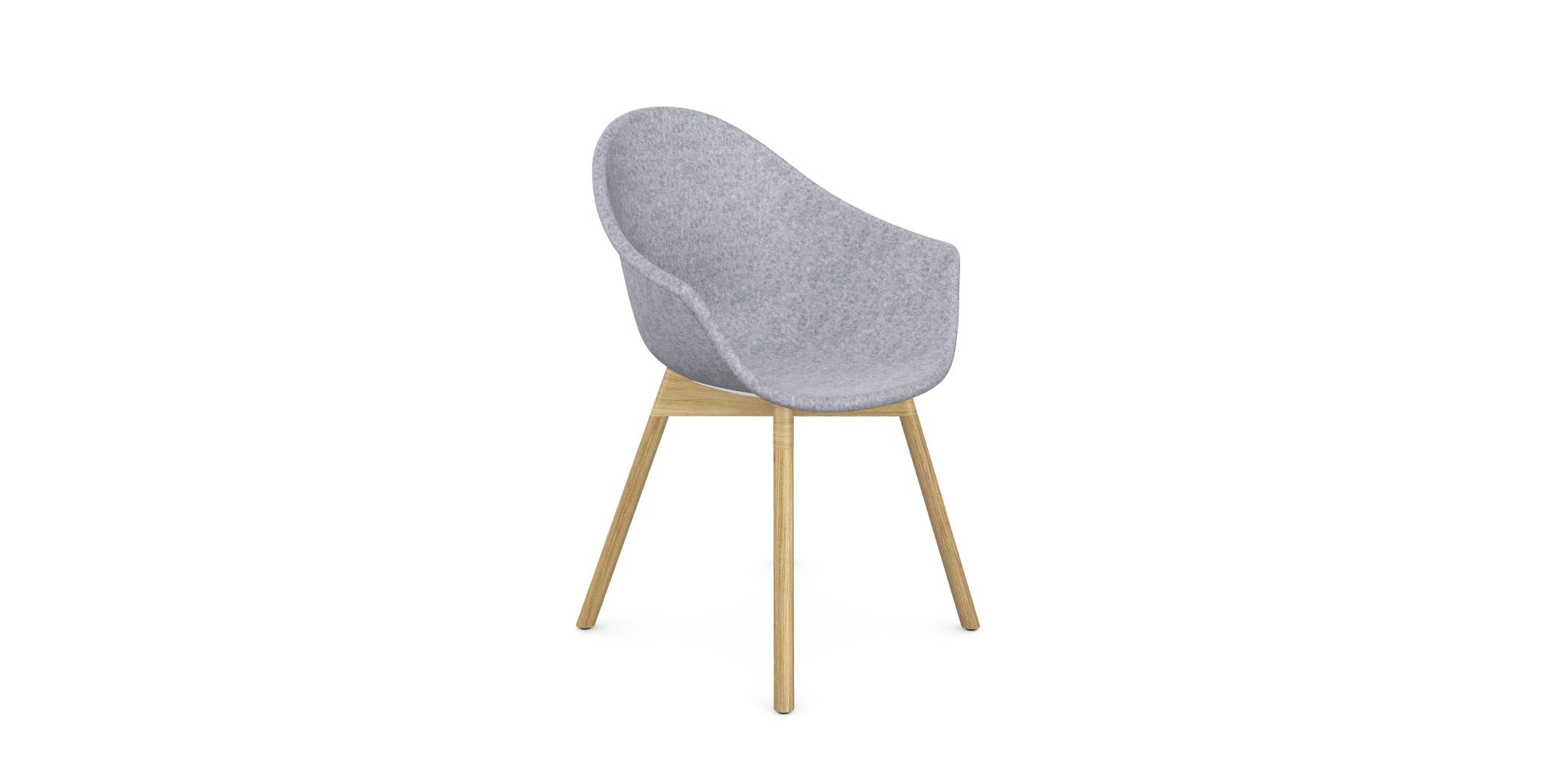Mamu Moulded fleece Chair, Wooden Leg