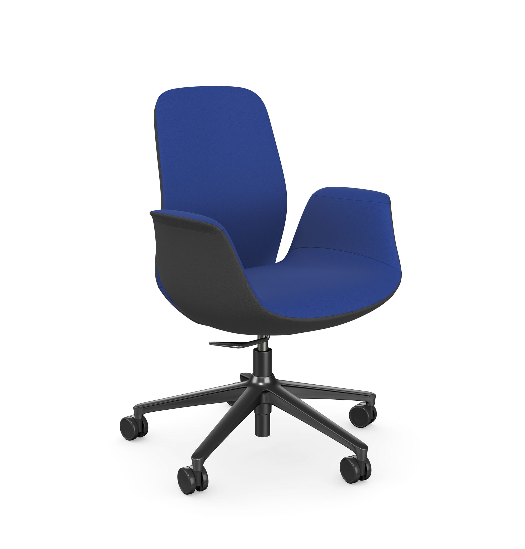 Ellie Low Backrest Swivel Armchair with 5 Star Base