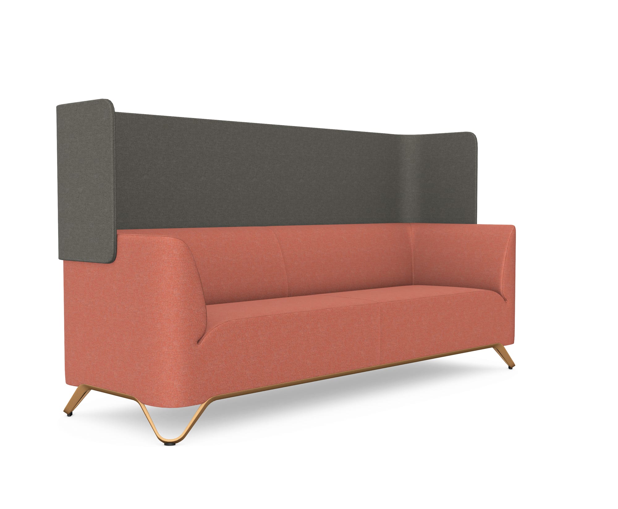 SoftBox 3-Seat Sofa with Armrest and Wall - Model 31W