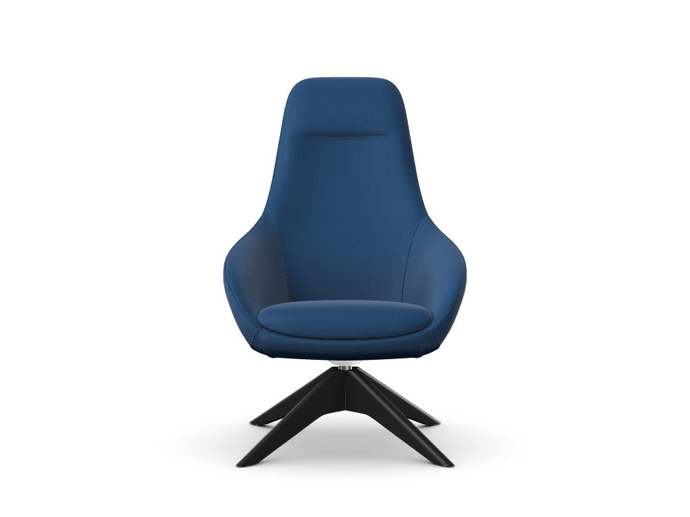 ARIA - Lounge Chair, Pyramidal Wooden Base  - Custom Design Ref: E9F6TQ