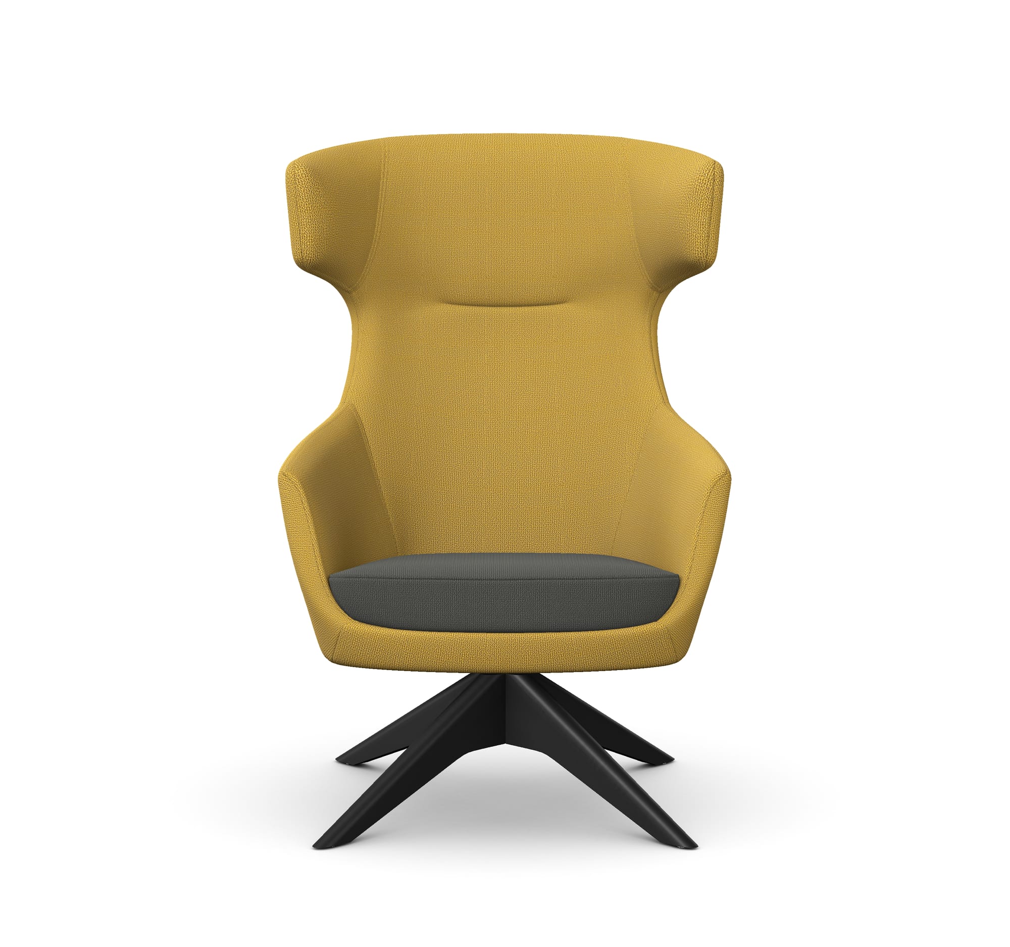 AVA - Lounge Chair, Pyramidal Wooden Base