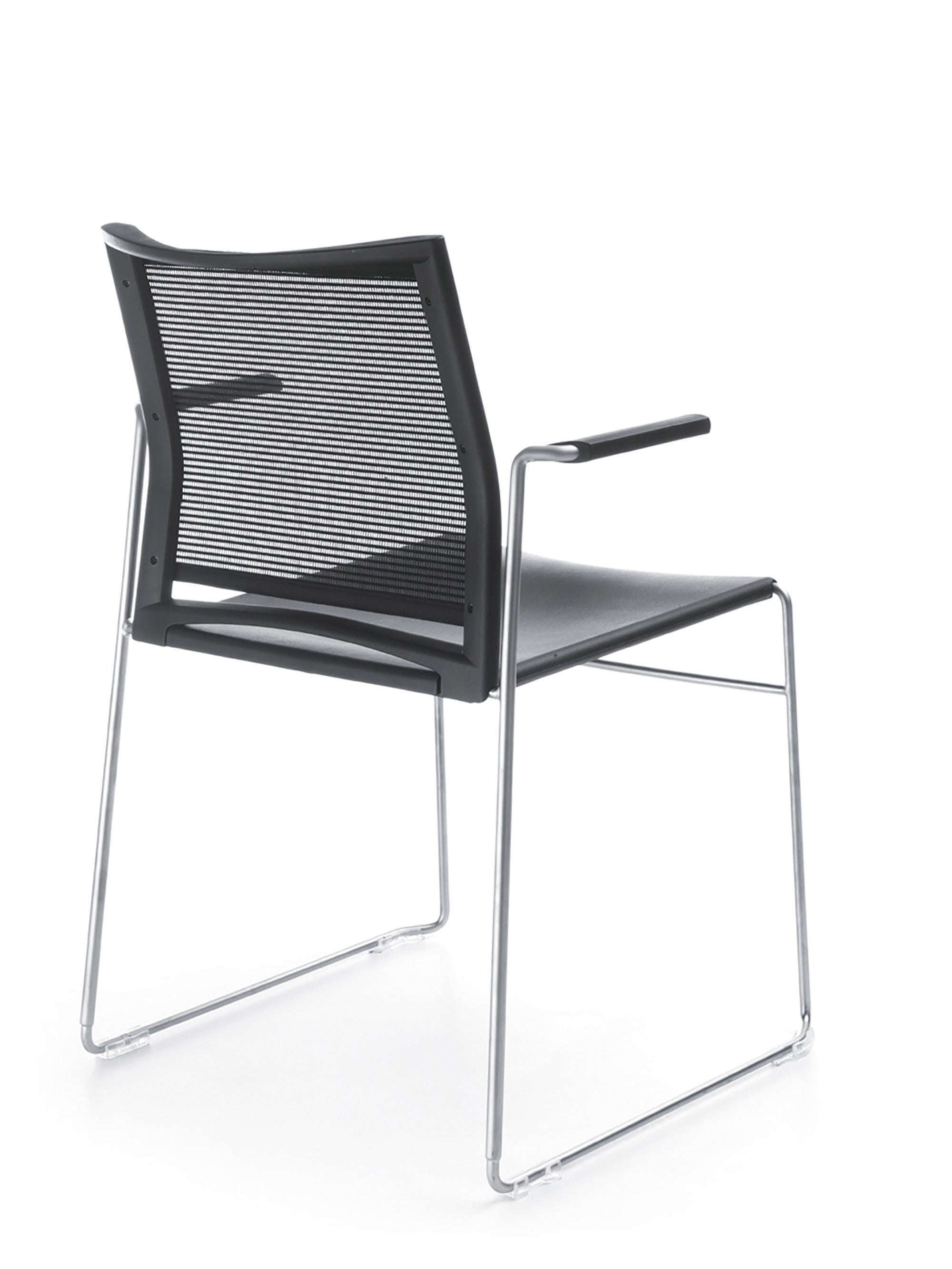 Ariz Plastic Seat with Armrest and Mesh Backrest Chair - Model 555V