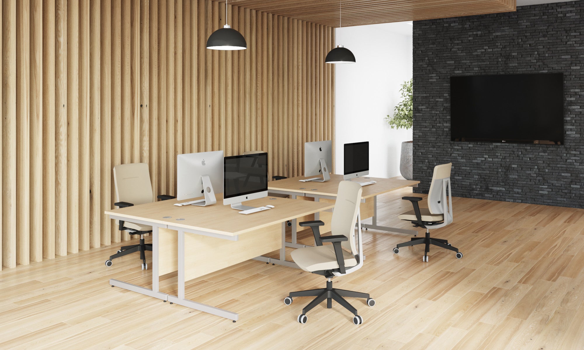 Ashford Metal Twin Leg Straight Desk 600