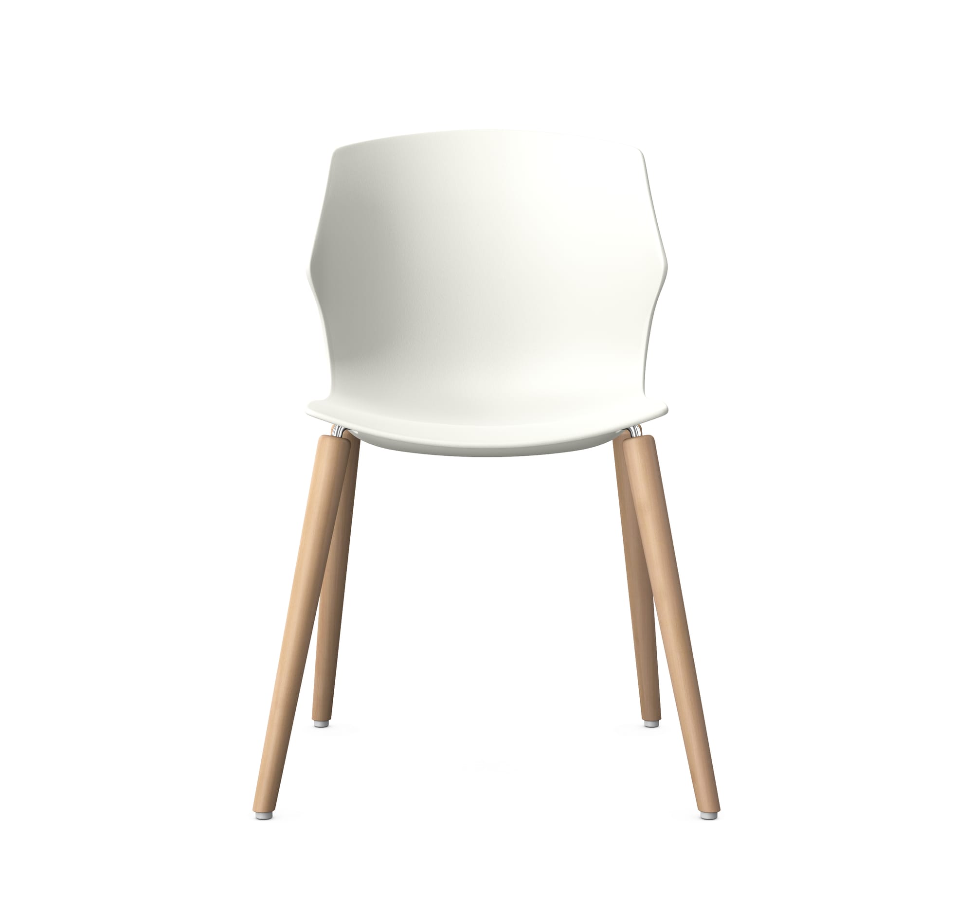 DIFFUSE - Polypropylene Chair, 4 Wooden Legs
