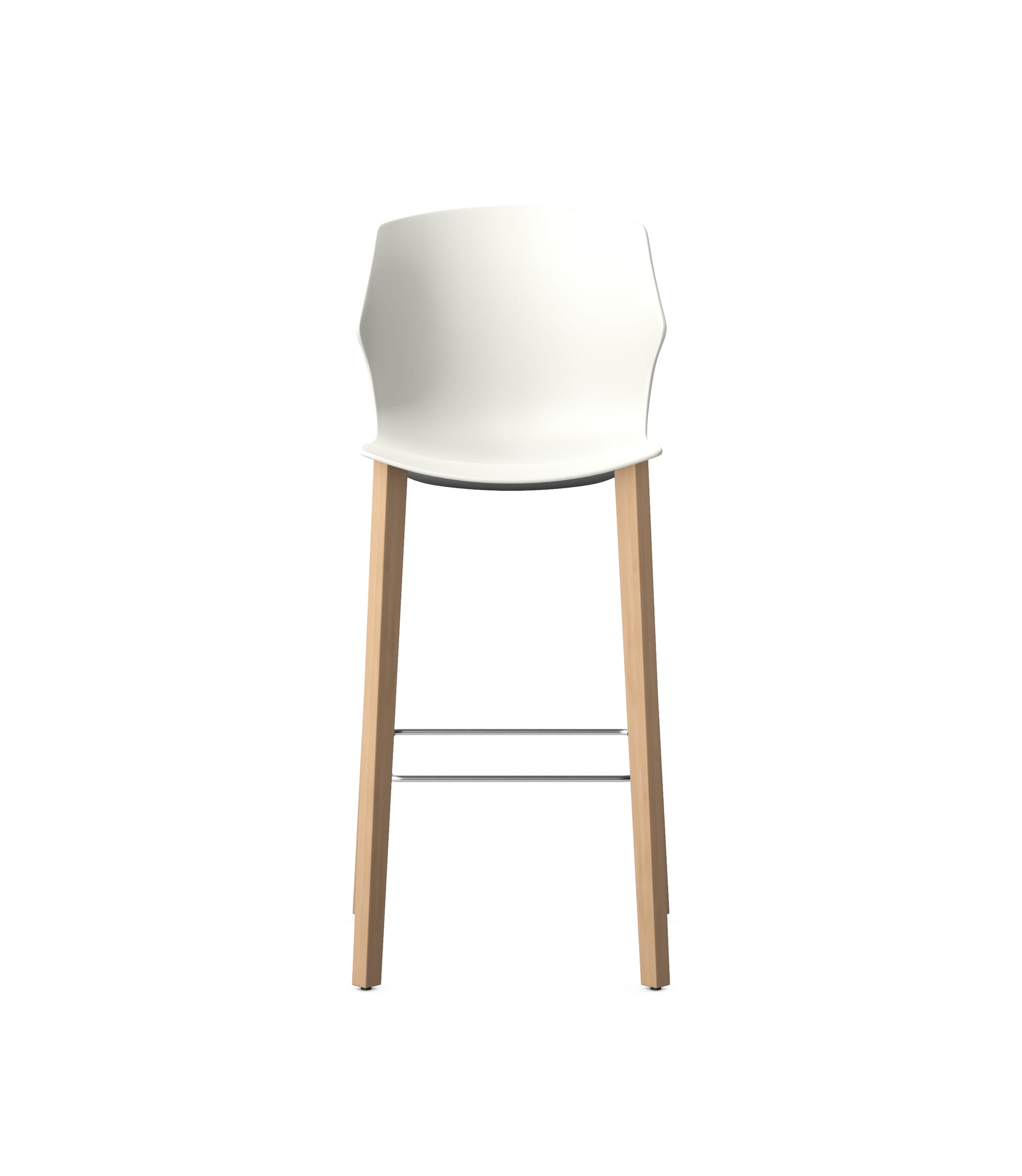 DIFFUSE - Polypropylene Stool, 4 Wooden Legs