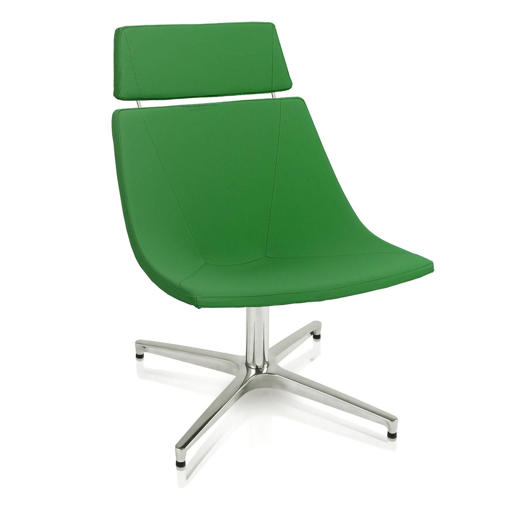 REMI - Large Chair with Headrest, Skid Metal Base