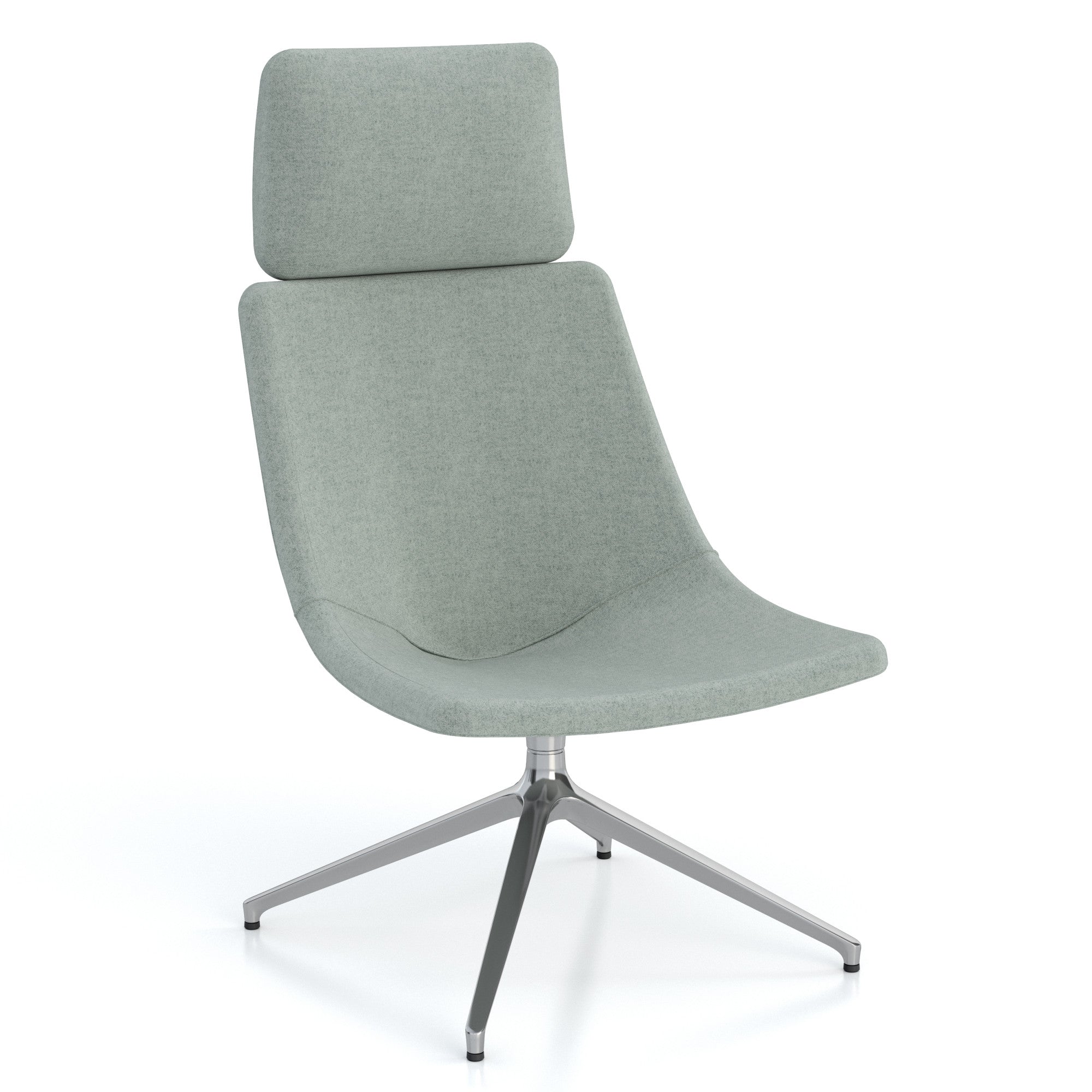 REMI - Large Chair with Headrest, 4 Star Chrome Base