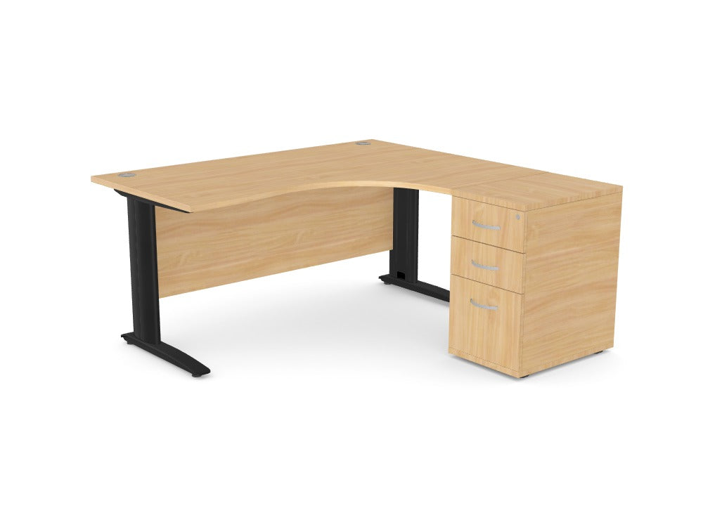 Komo Crescent Desk with Pedestal - Custom Design Ref: AMLKVCN