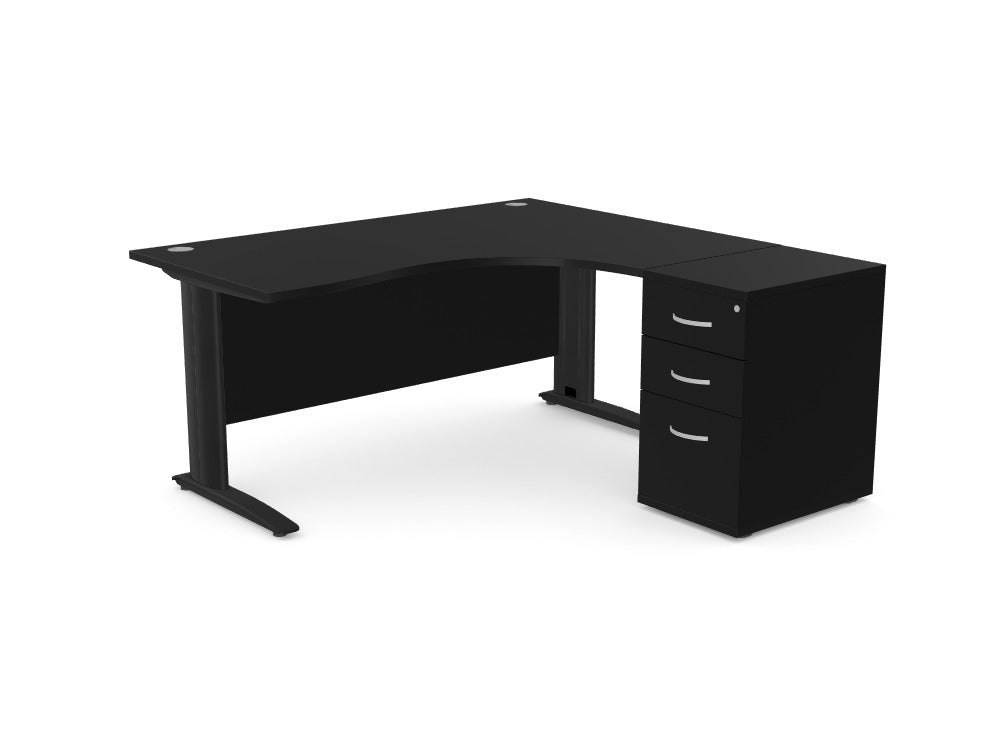 Komo Crescent Desk with Pedestal - Custom Design Ref: HVNTYJS