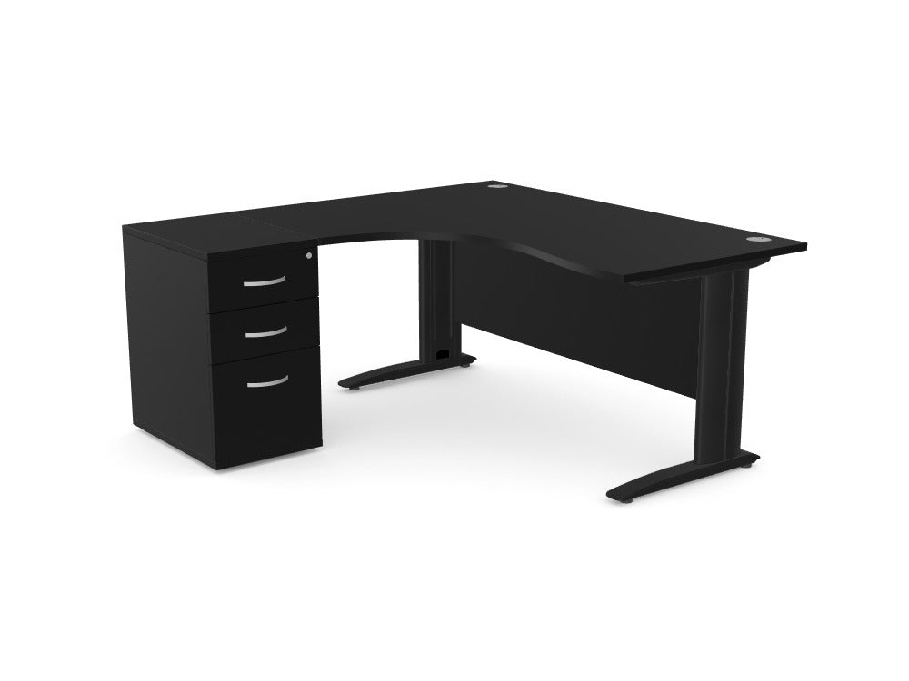 Komo Crescent Desk with Pedestal - Custom Design Ref: RV2H1RR