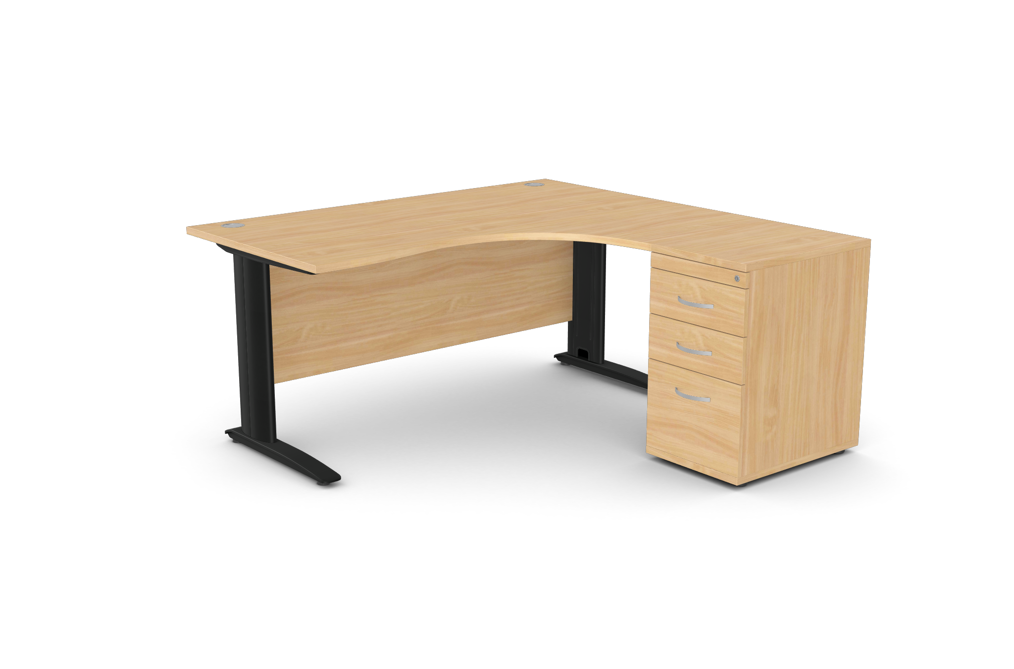 Komo Crescent Desk with Pedestal