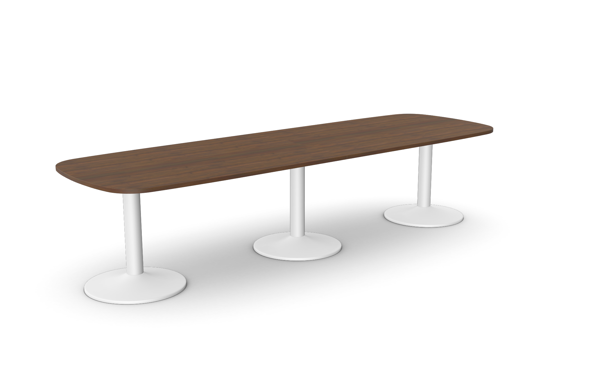 Kito Oval Meeting Table, Triple Cylinder Leg Base - Size 3200mm x 1000mm