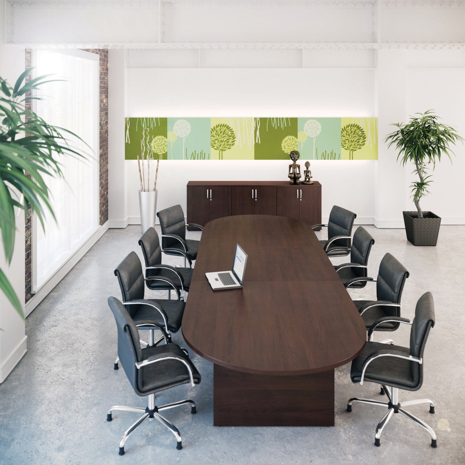 Kito Oval Meeting Table Panel Leg Base Single Piece - Size 1800 mm x 1000 mm