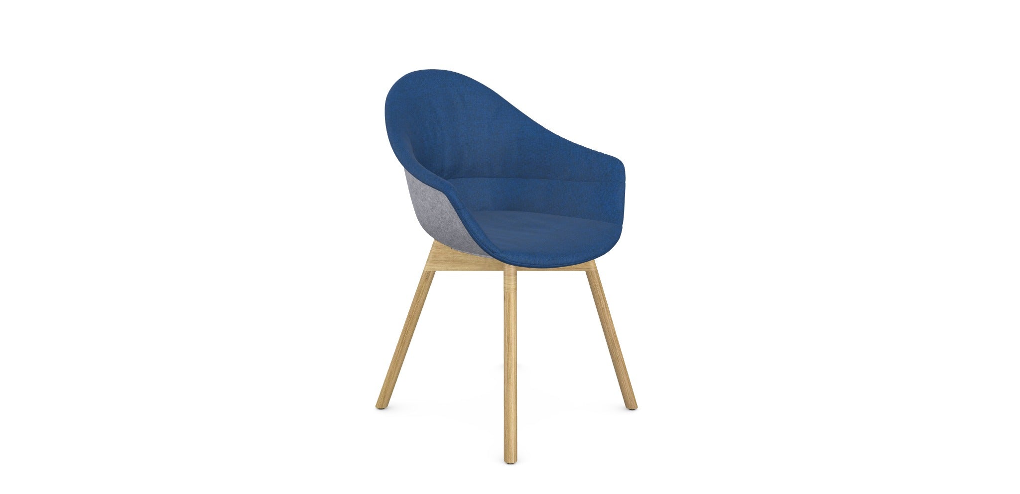 Mamu Moulded fleece with Upholstery Cover Chair, Wooden Leg