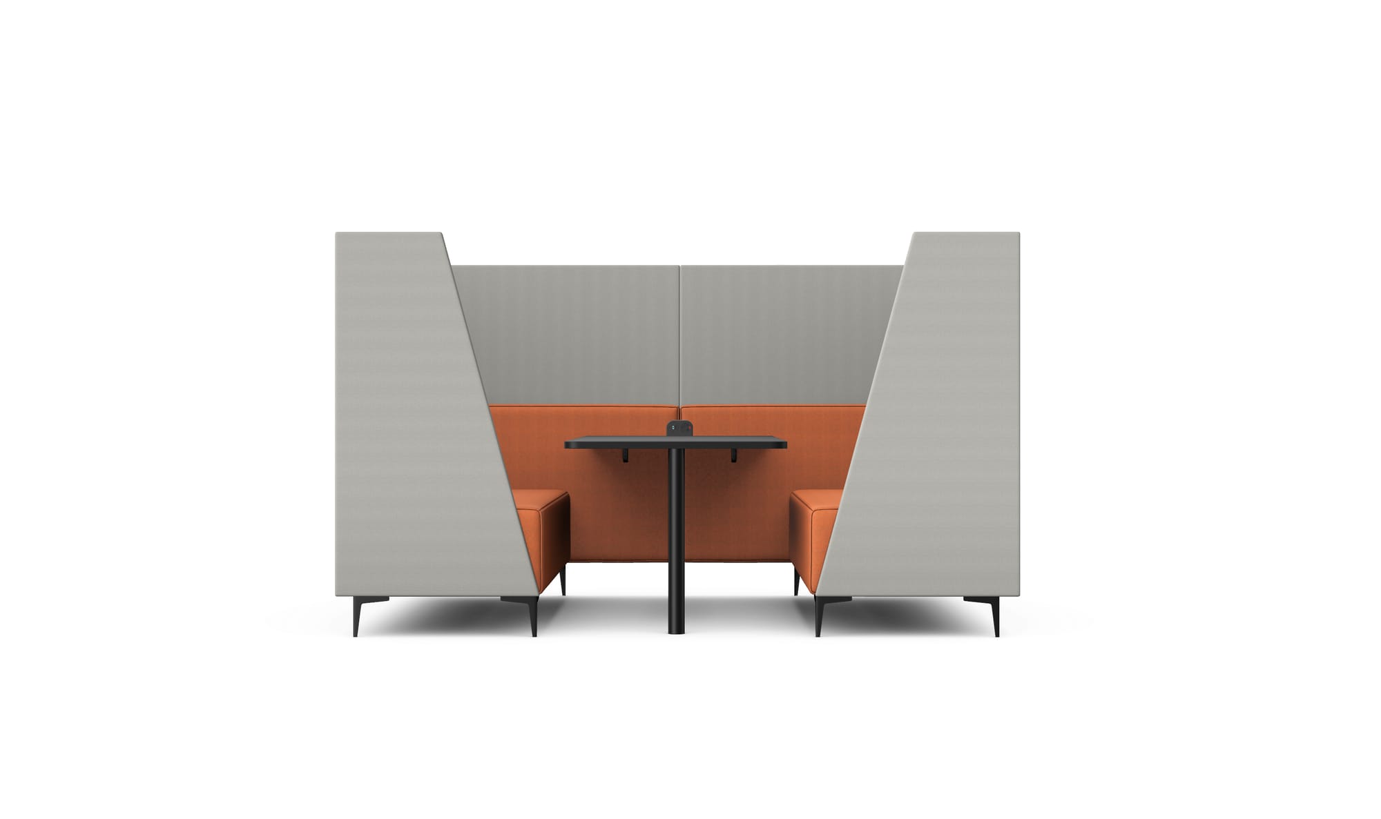 OBAN SOCIAL - Six Seat High Back Open-Ended Booth With Table
