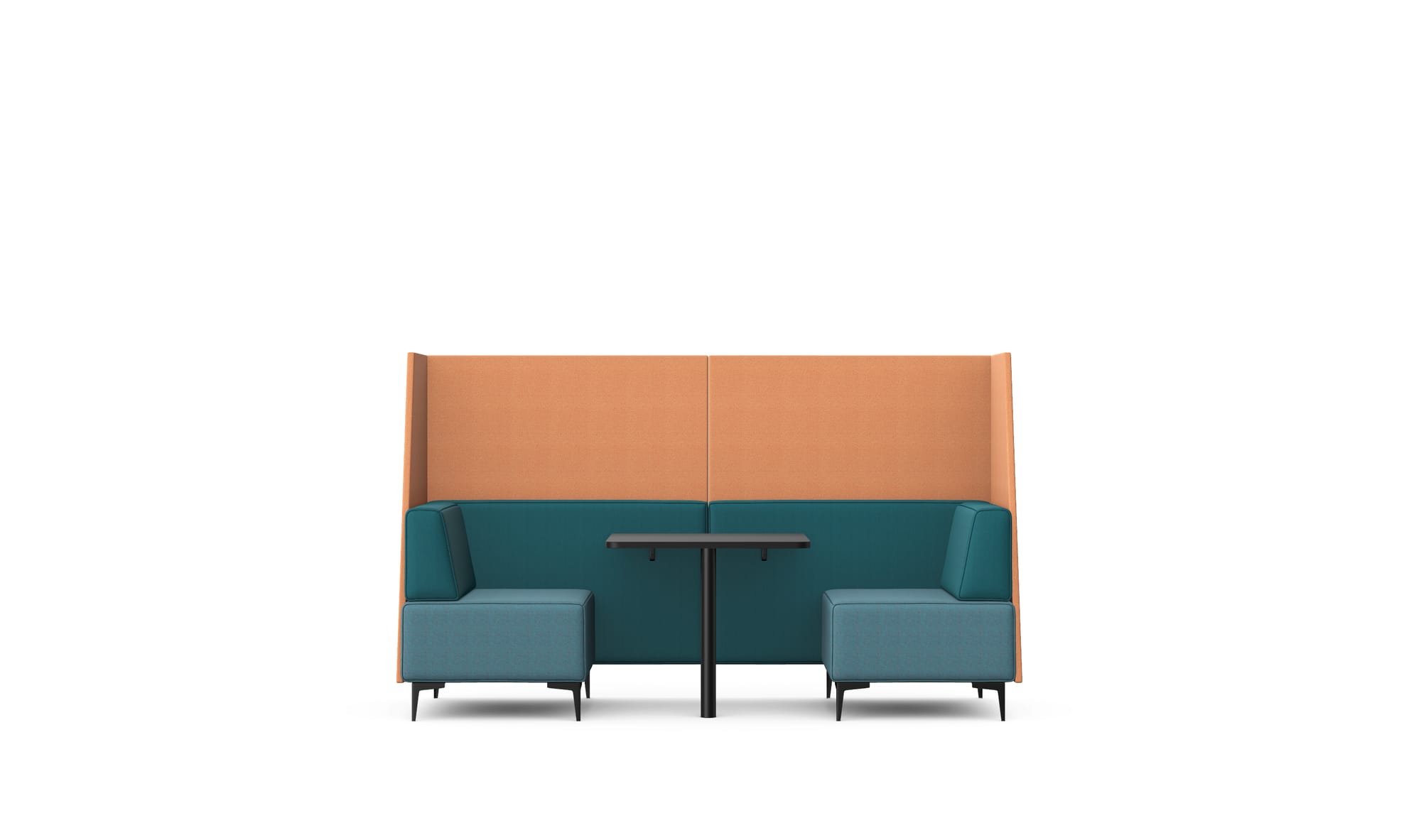 OBAN SOCIAL - Two Seat High Back Open-Ended Booth With Table