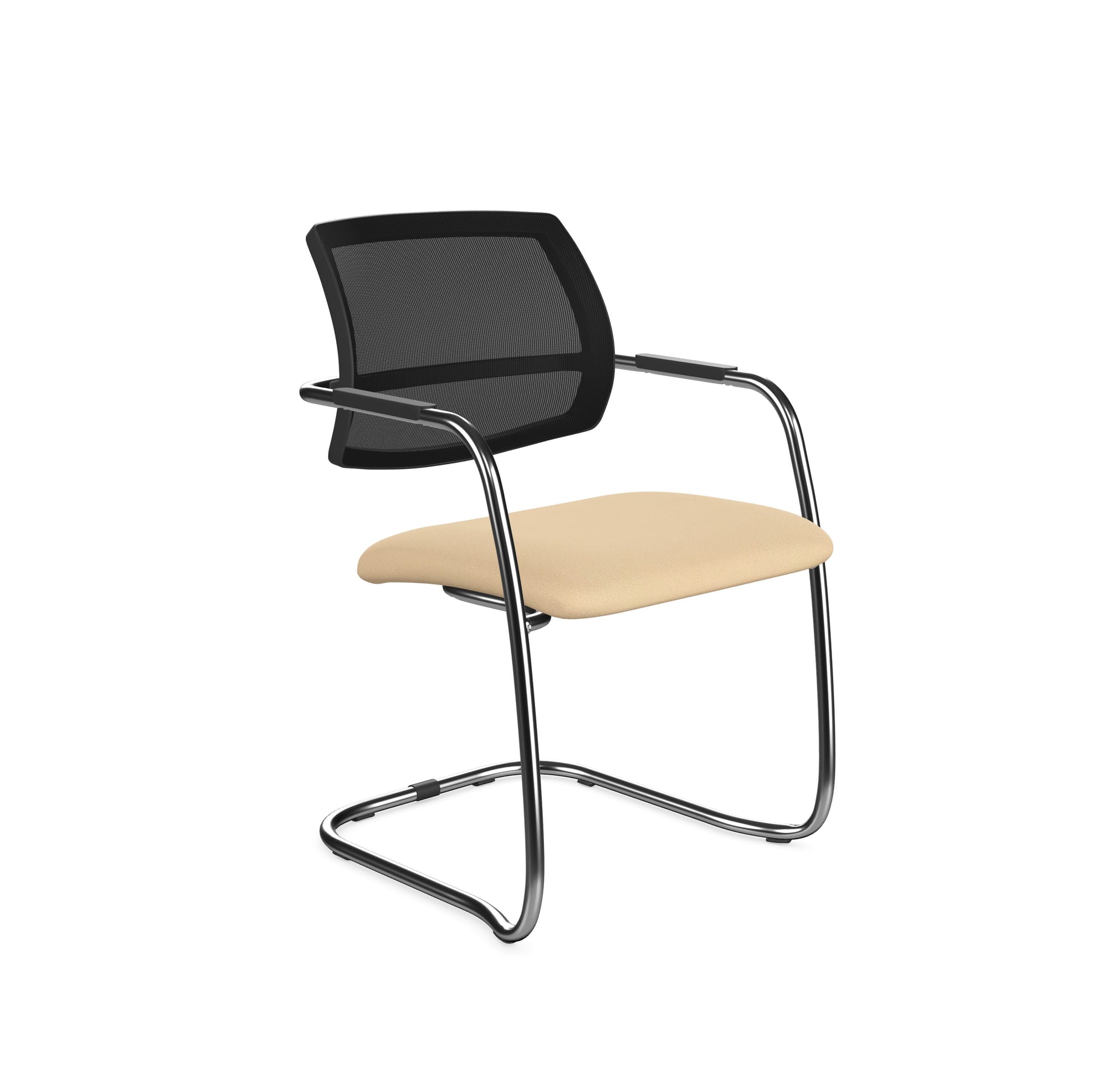 OQ Series Mid Mesh Backrest Stacking Chair, Chrome Frame