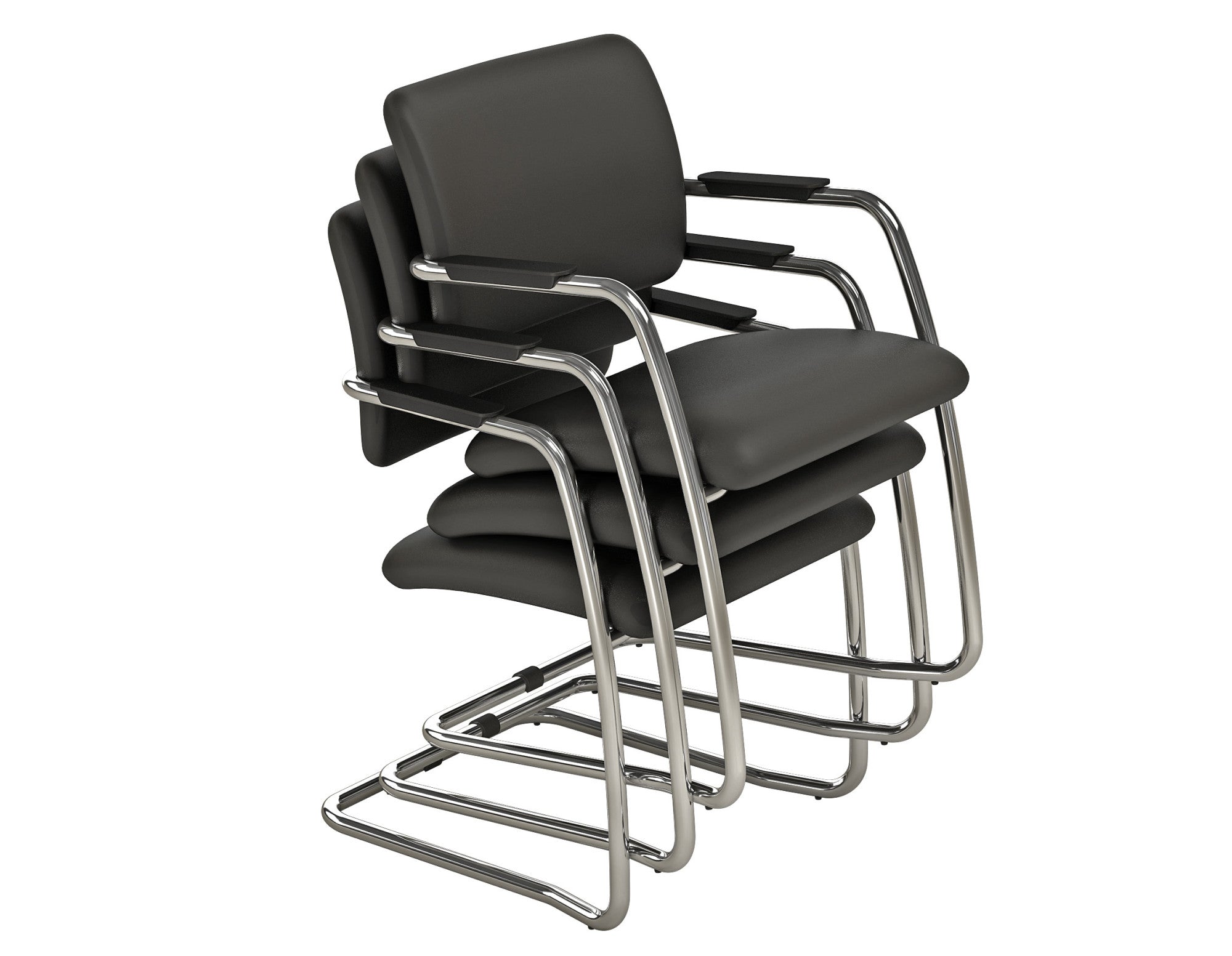 OQ Series Mid Mesh Backrest Stacking Chair, Chrome Frame