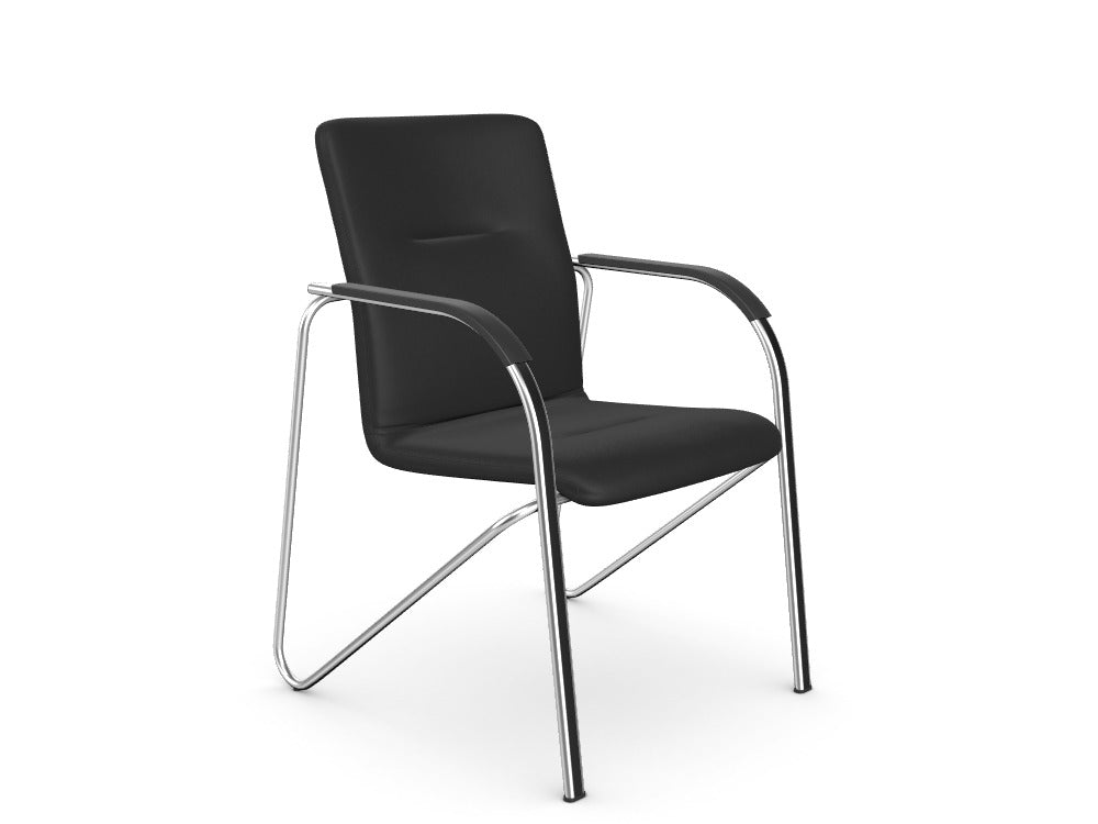 SANDY Series Chair, Chrome Frame, Black Arms - Custom Design Ref: K3FFXL
