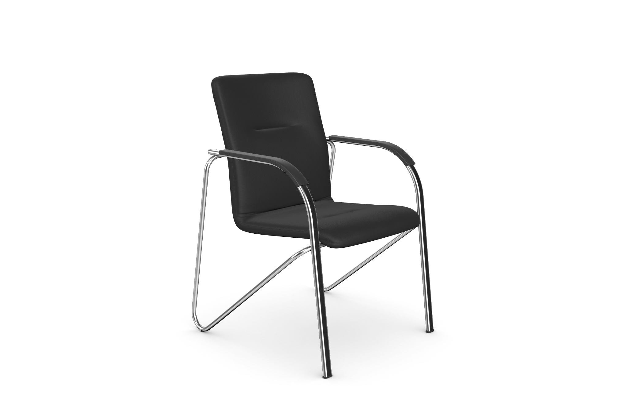 SANDY Series Chair, Chrome Frame, Black Arms