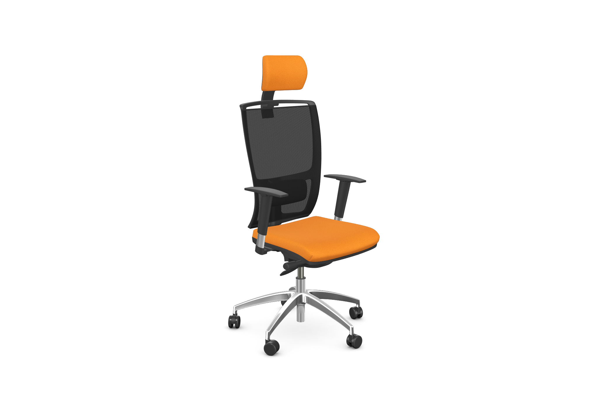 OZ Series High Backrest Swivel Mesh Chair with Headrest, Vario Adjustable Arms
