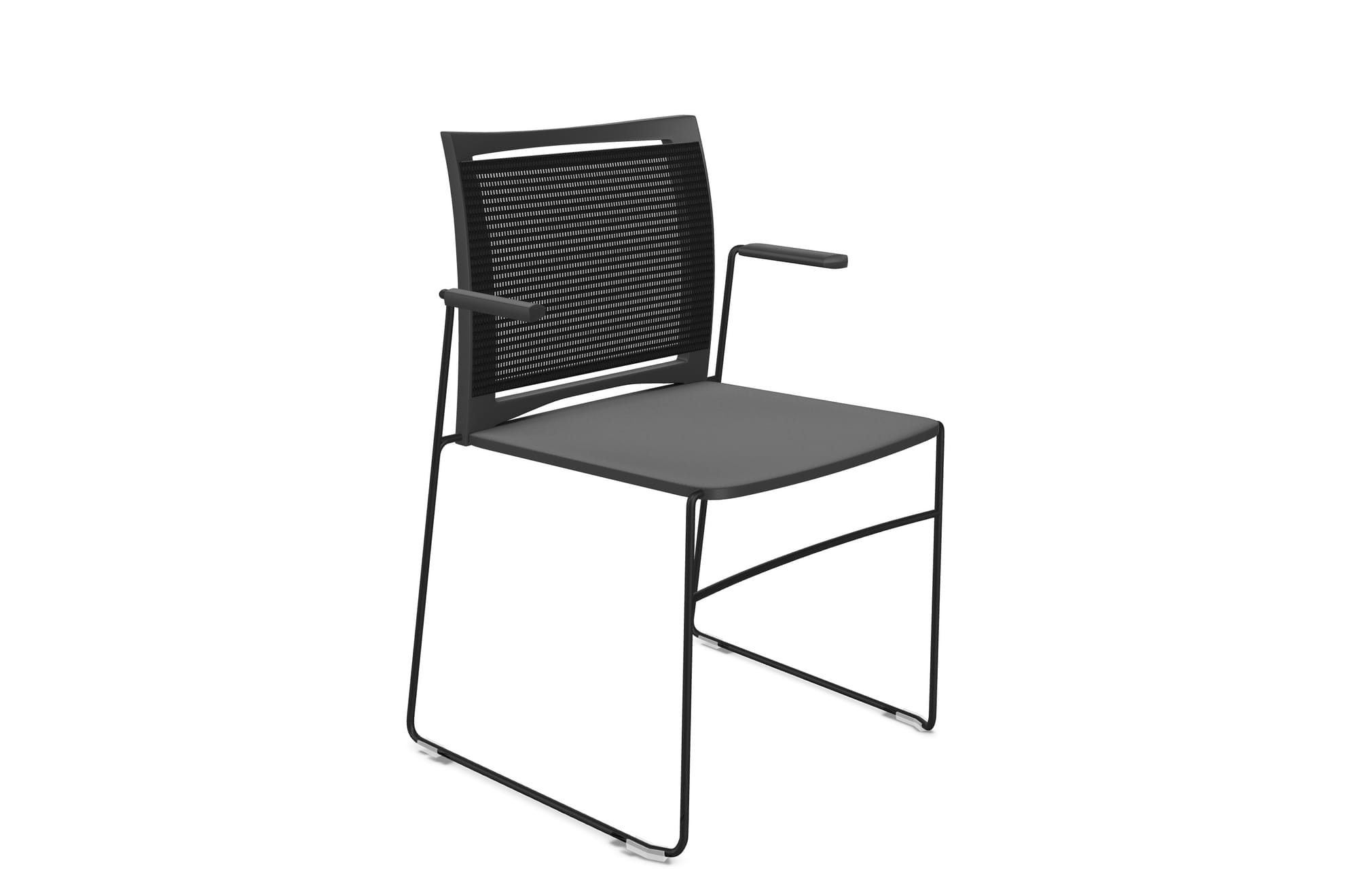 Ariz Plastic Seat with Armrest and Mesh Backrest Chair - Model 555V