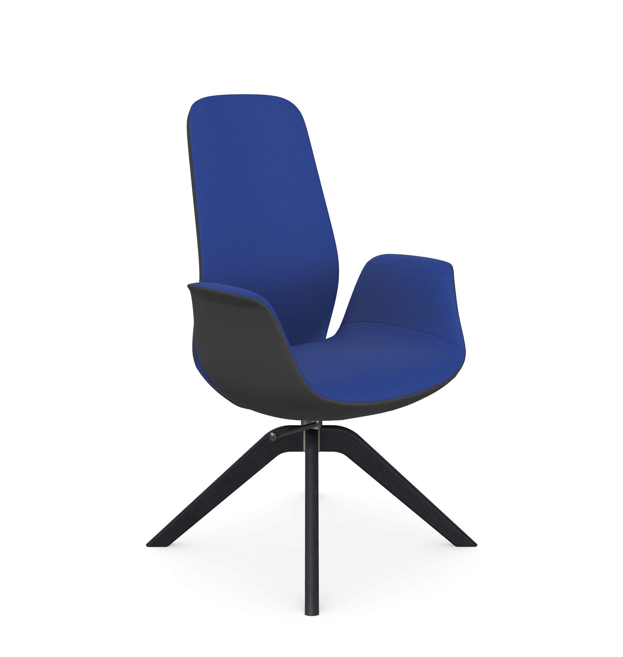 Ellie High Backrest Swivel Armchair with Wooden Frame
