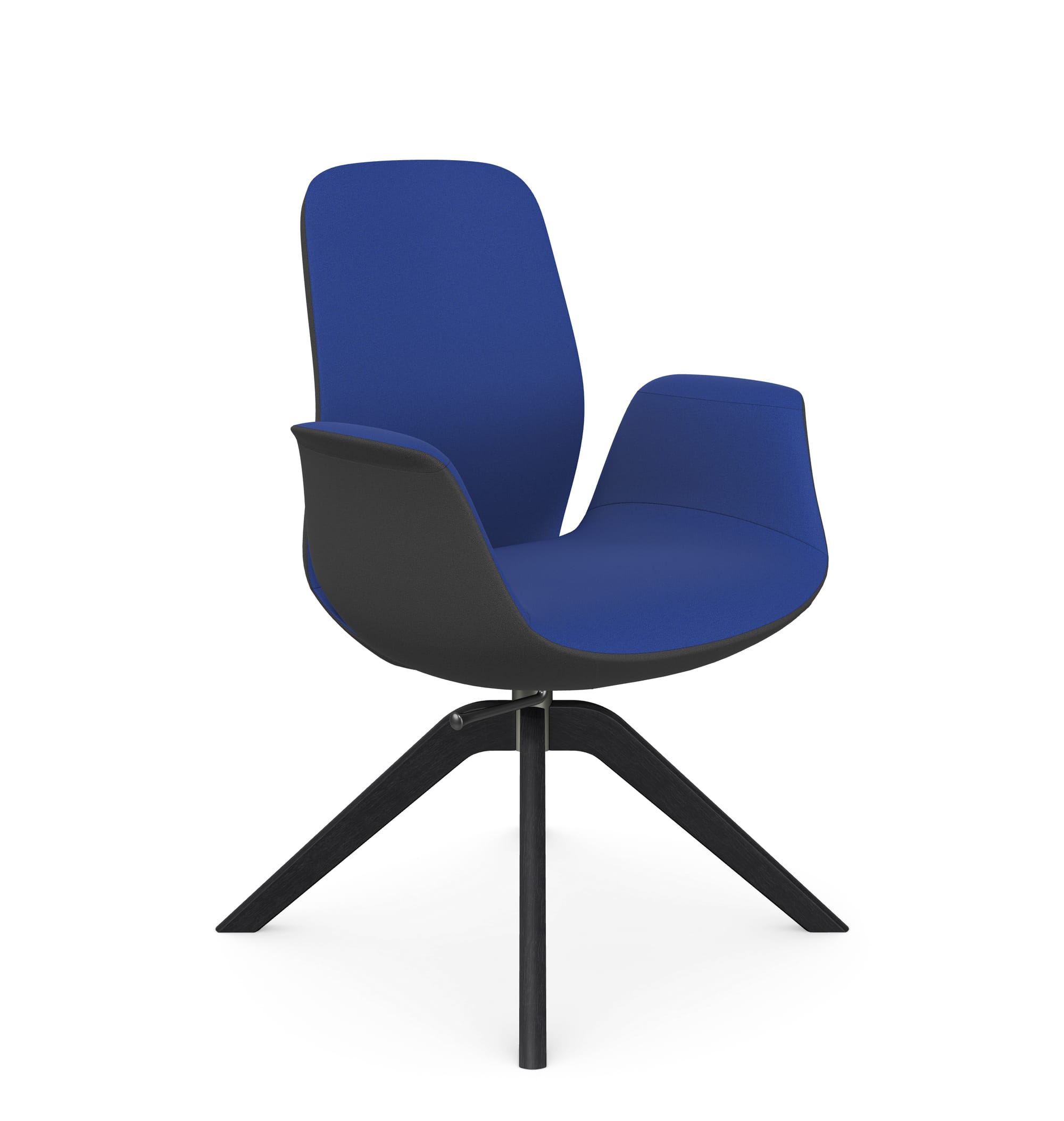 Ellie Low Backrest Swivel Armchair with Wooden Frame