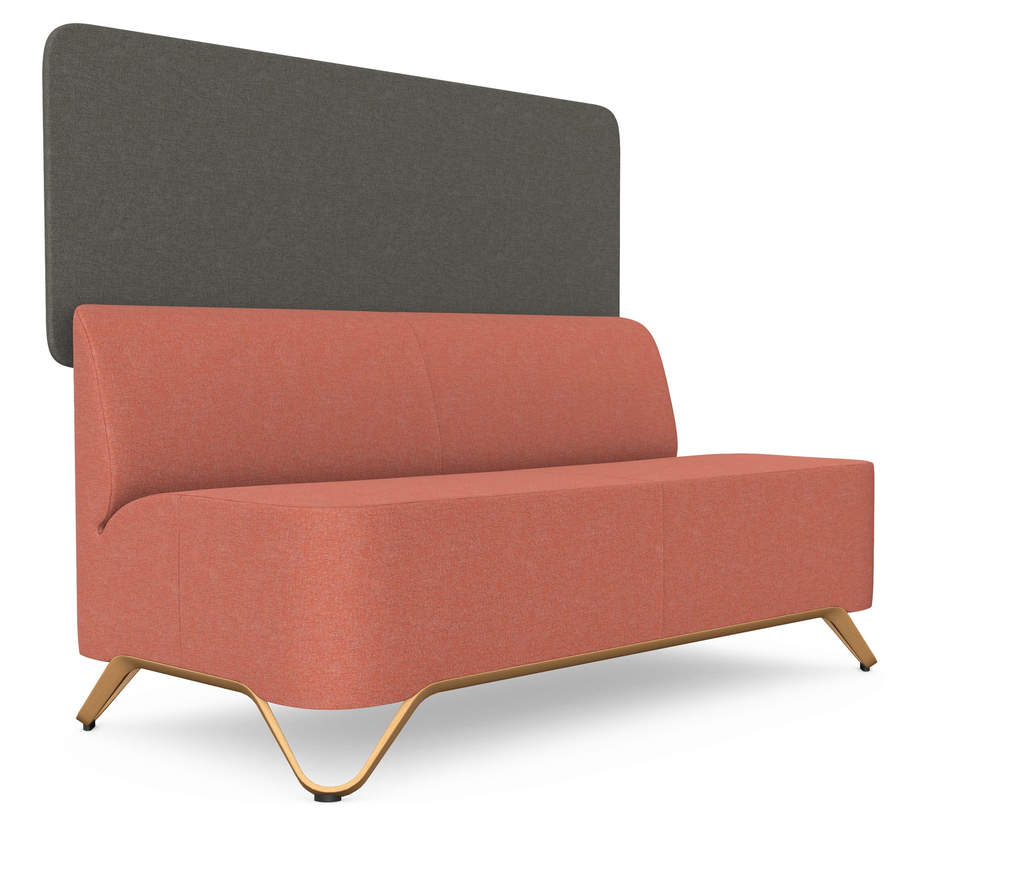 SoftBox 2-Seat Sofa without Arms with Wall - Model 2BW