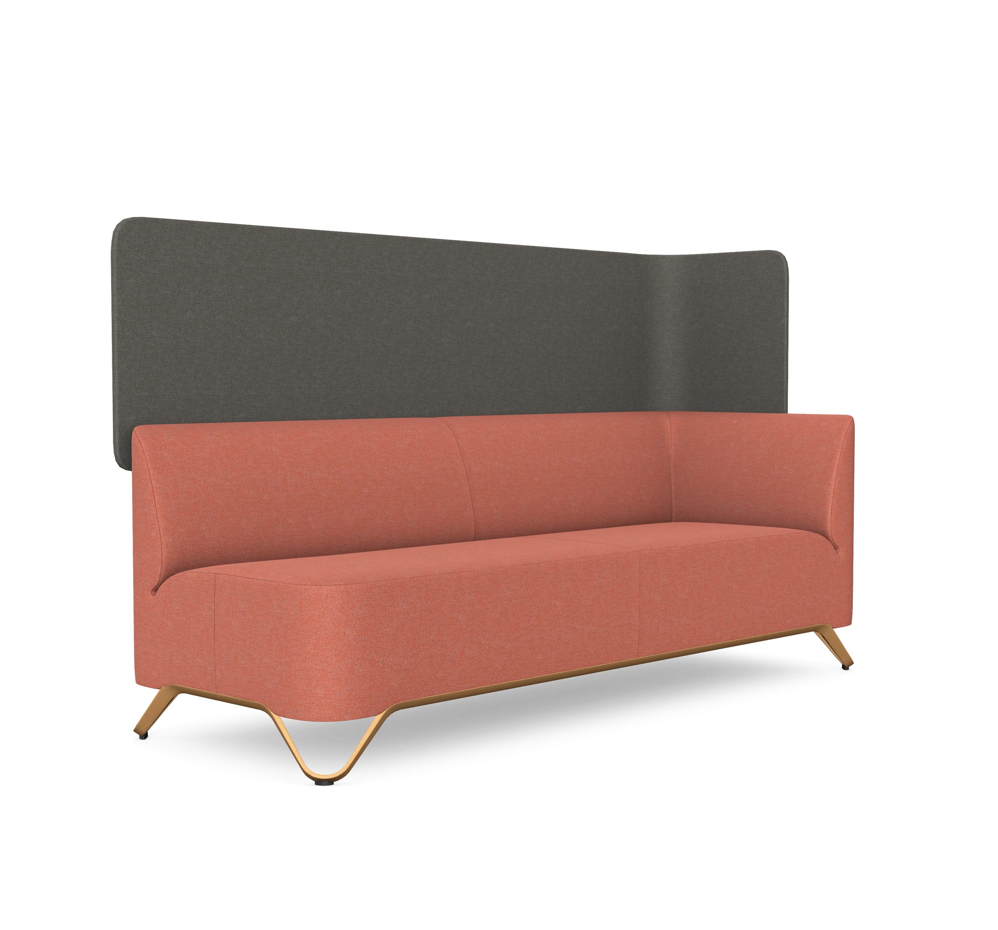 SoftBox 3-Seat Sofa with Left or Right Arm and Wall - Model 3RW/3LW