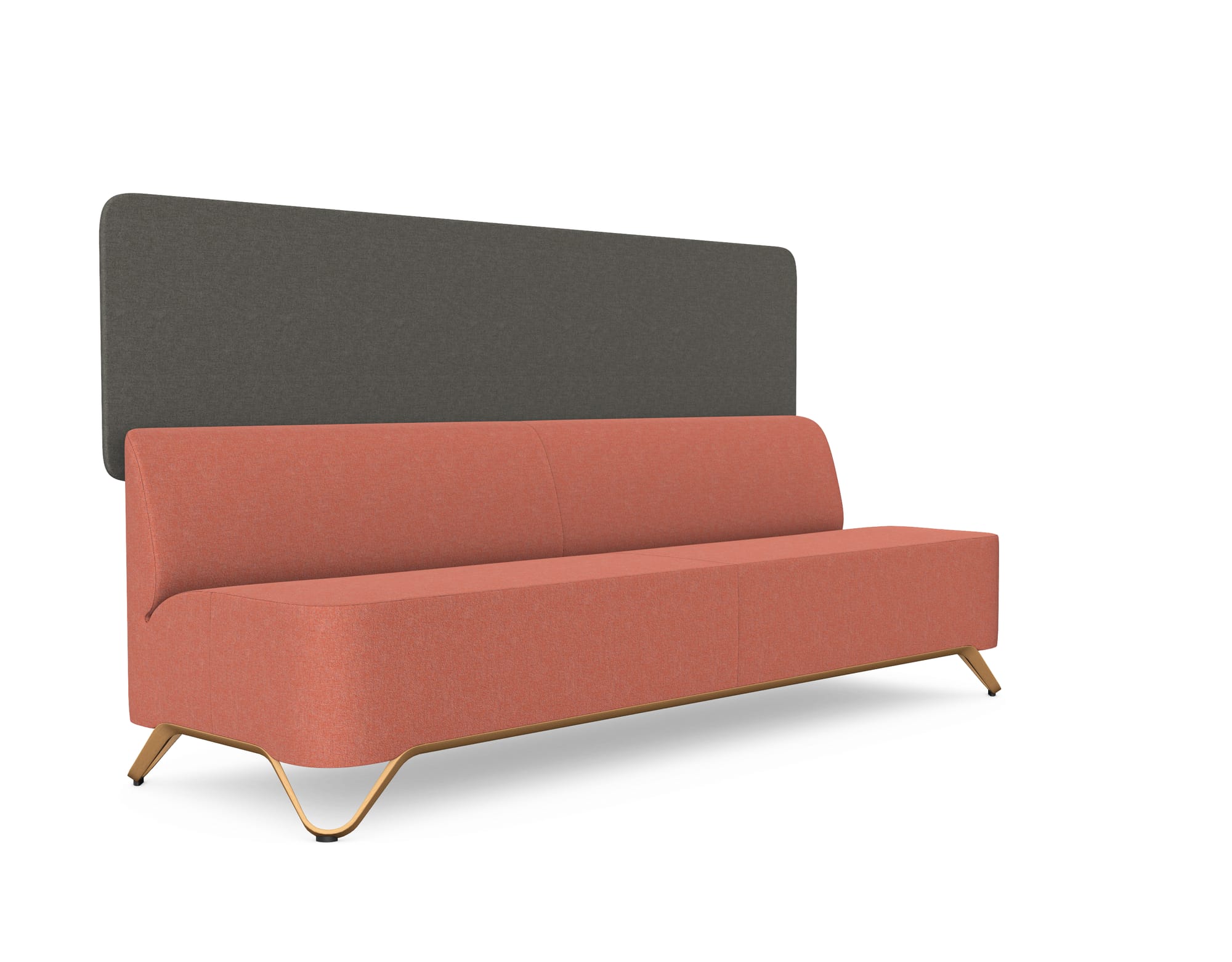 SoftBox 3-Seat Sofa without Arms with Wall - Model 3BW