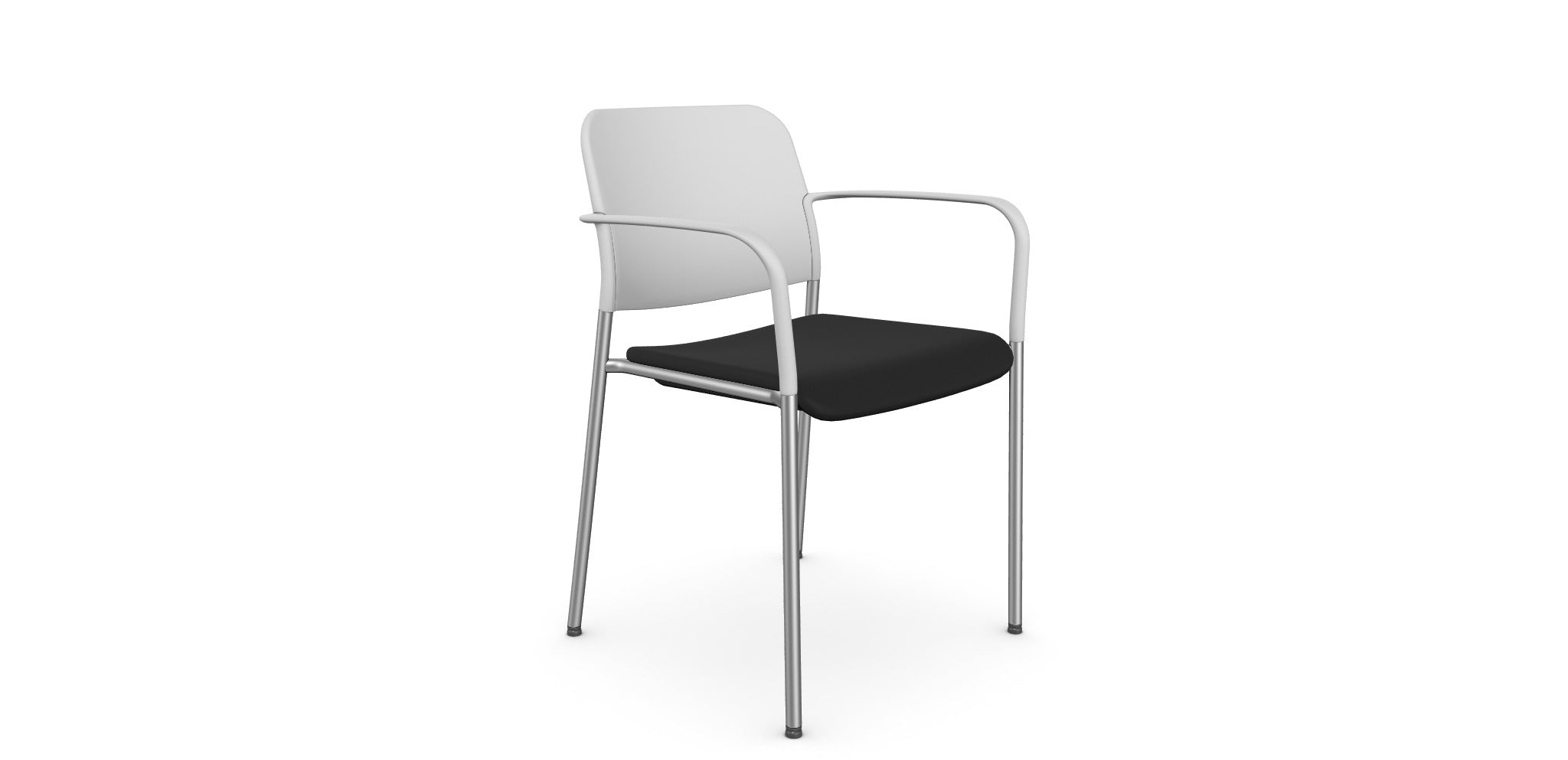 Zoo Upholstered Seat and Plastic Backrest Chair, 4-Legged Frame - Model 502H