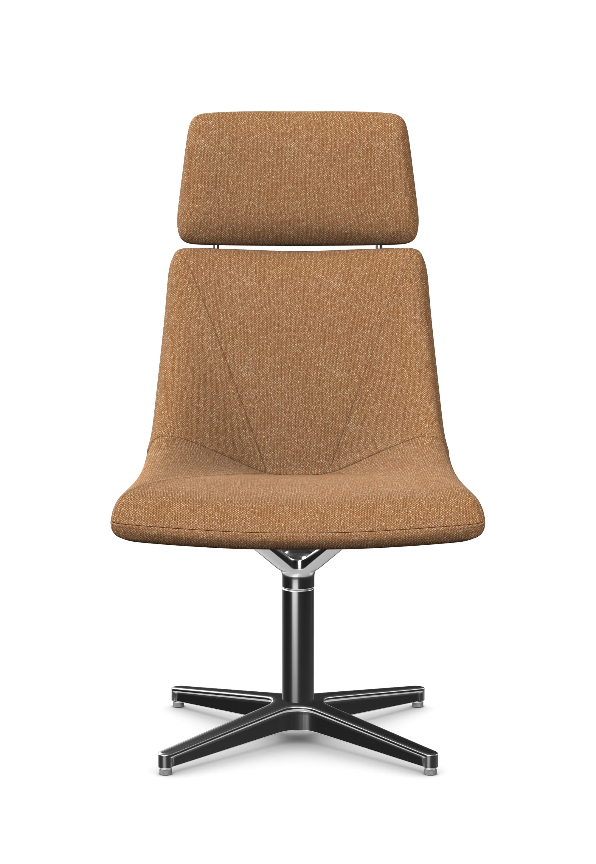 REMI - Large Chair with Headrest, 4 Star Chrome Base