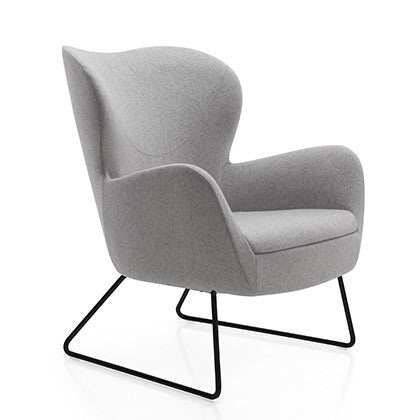 RUBI - Lounge Chair, Skid Metal Base