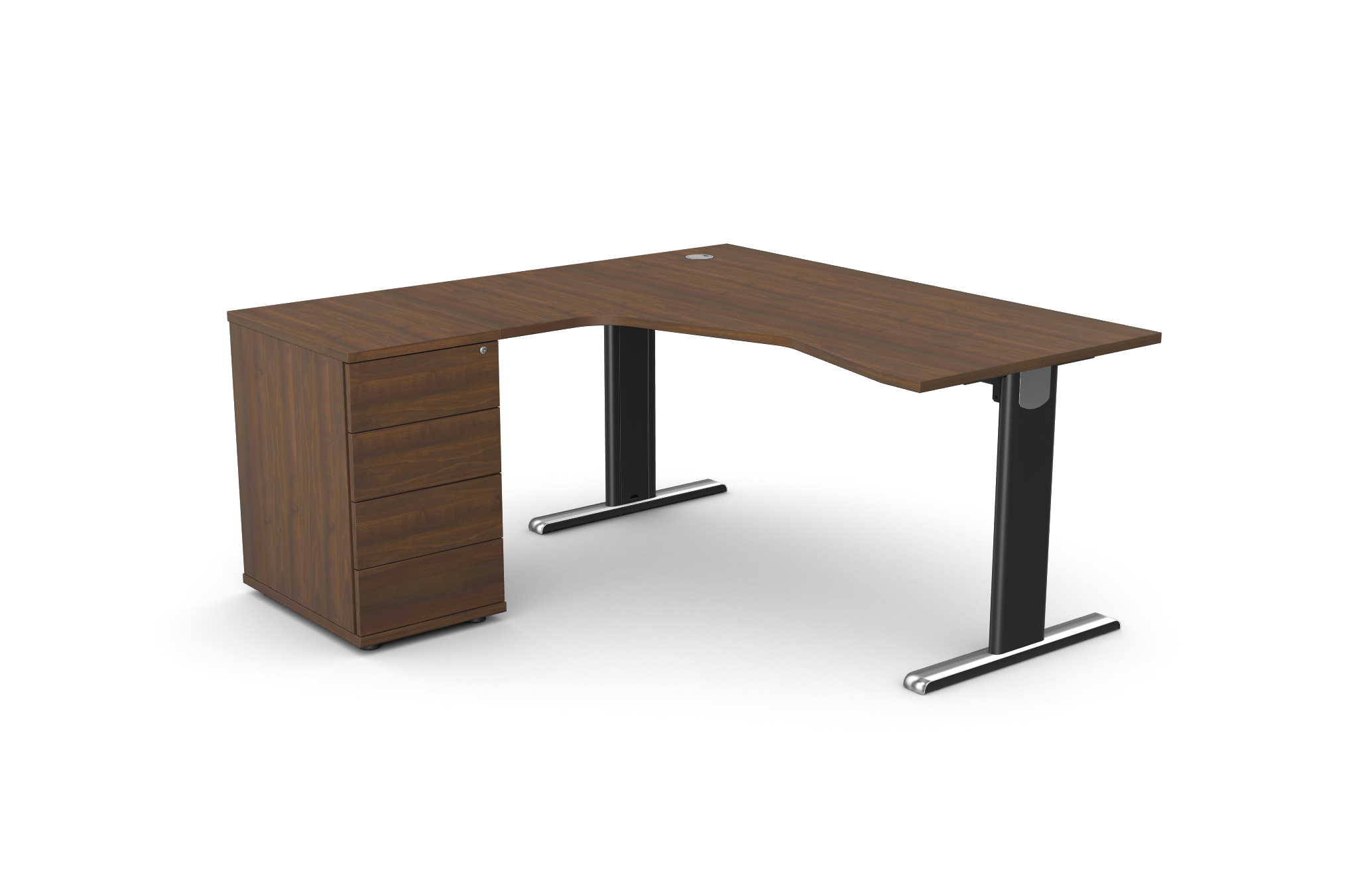 Smile Crescent Desk High Pedestal
