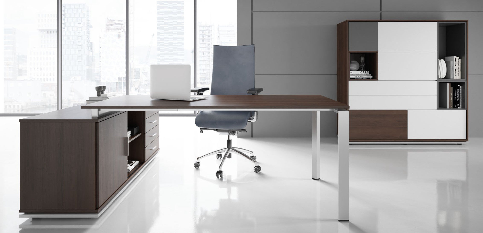 Trio Rectangular Desk (For Side Cabinet) 1800x800x735 mm