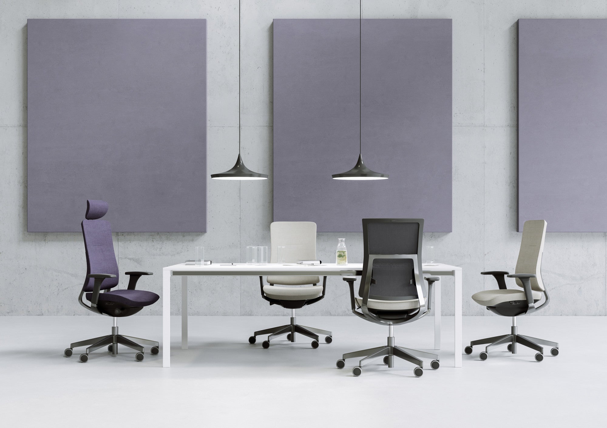 Violle Fabric Backrest, with Headrest Grey