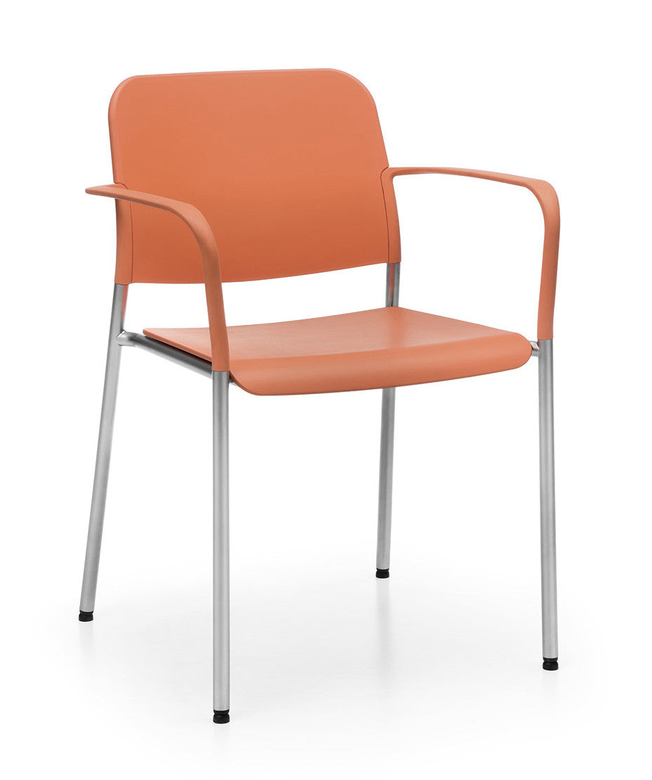 Zoo Upholstered Seat and Backrest Chair, 4-Legged Frame - Model 500H