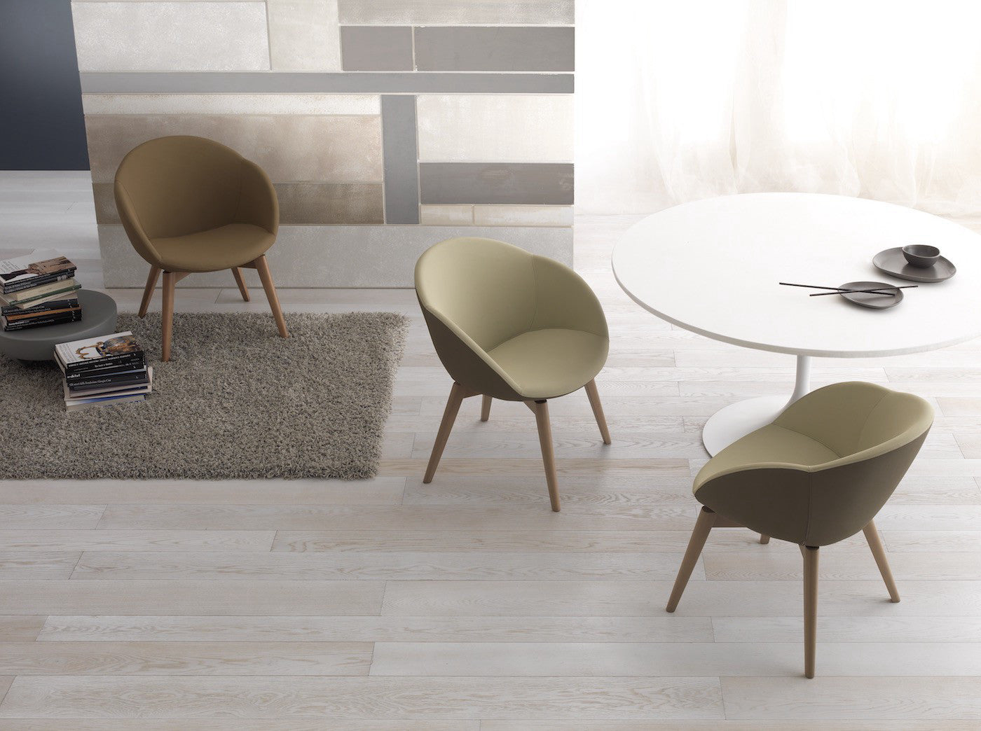ELENA - Chair, 4 Wooden Legs