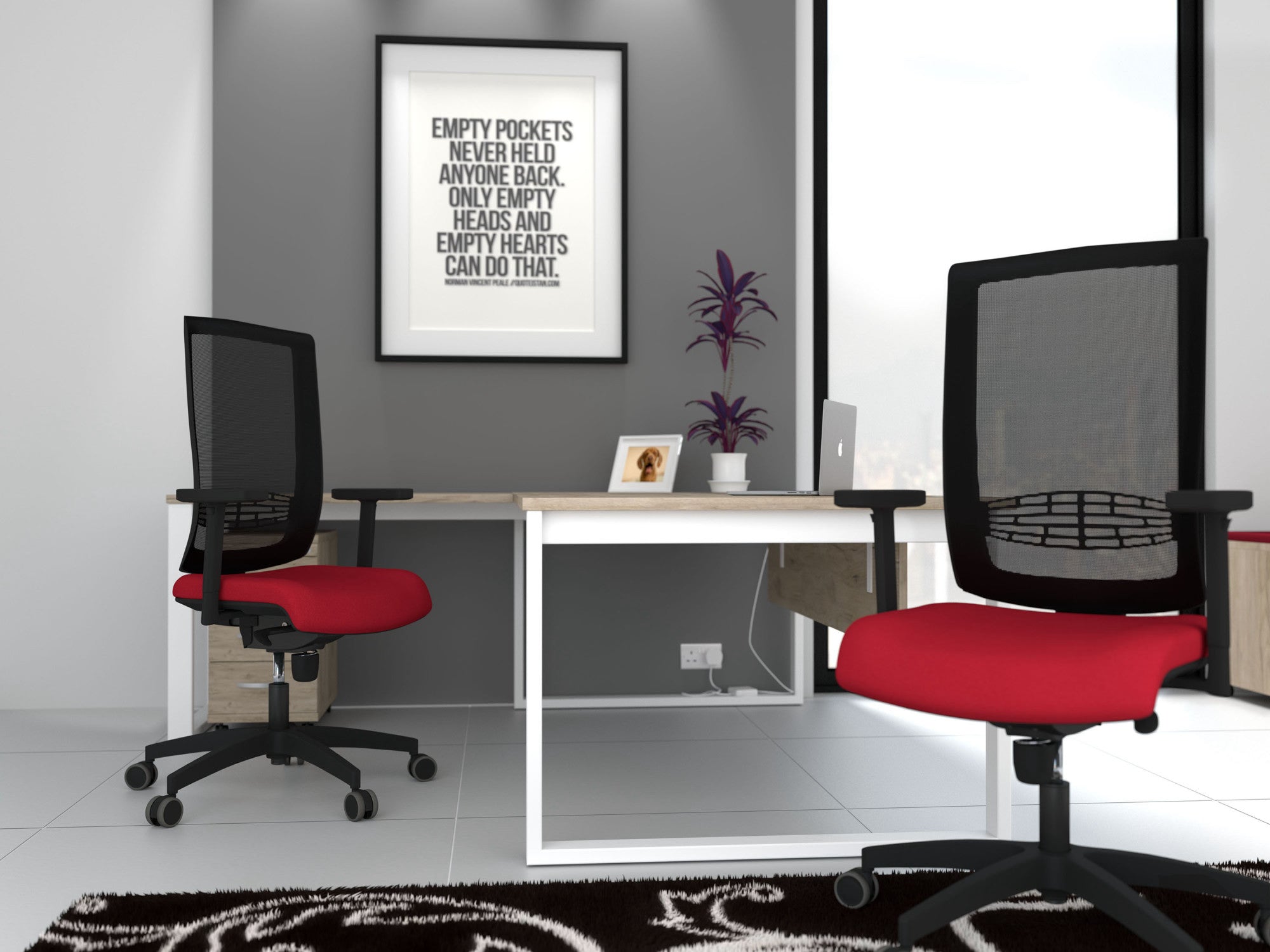 Begin Black Swivel Chair, Mesh Backrest, Black Nylon Base, Seat Slide, Lumbar Support, Step Adjustable Arms