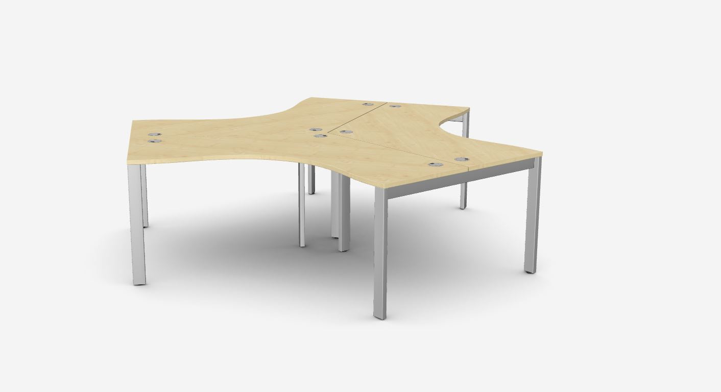Switch 120 Degree 3 Person Bench, O-Leg